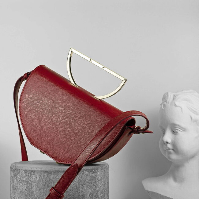 Maestoso Dark Red Leather The Muse Bag