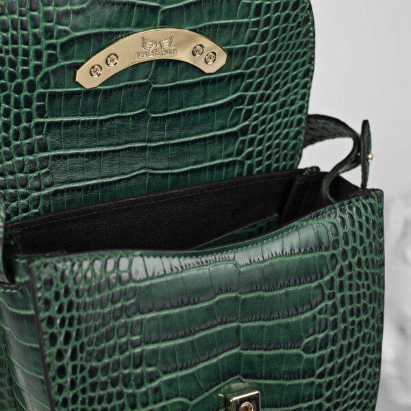 Maestoso Arc Green Croco Bag