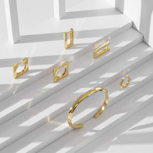 Maestoso Modernist Earrings - 18k Gold