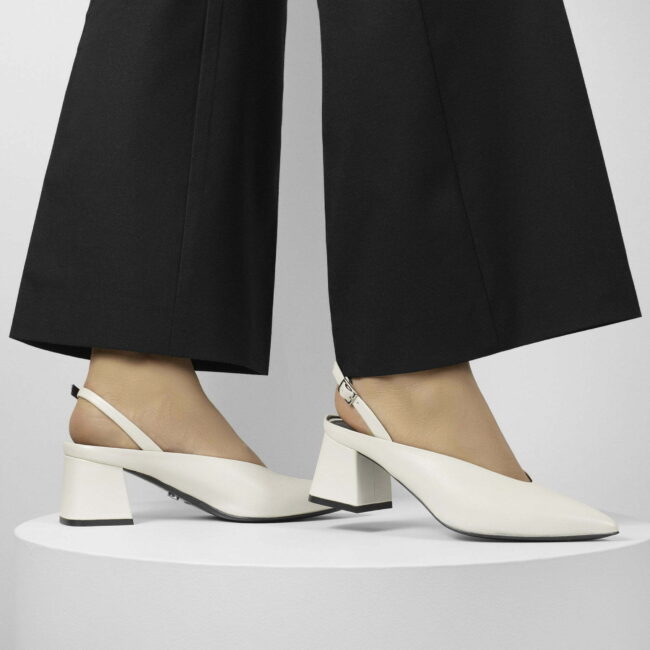 Pantofi din piele Maestoso Zaha Slingback Off-white